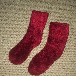 Red Fuzzy Socks